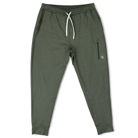 Vuori Joggers Mens Large Green Sunday Performance Zip Pocket Athletic V416 - Picture 1 of 13